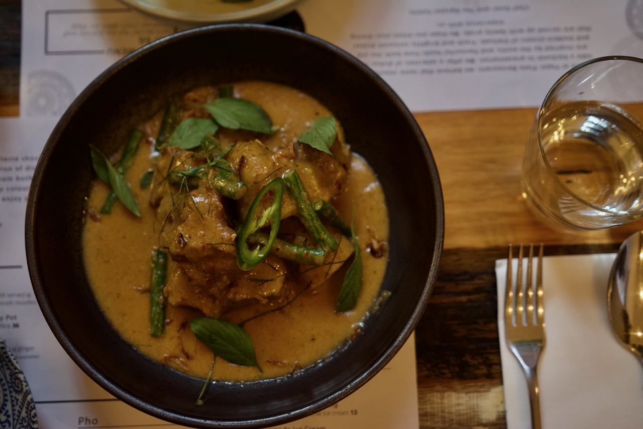 Penang beef curry with herbs